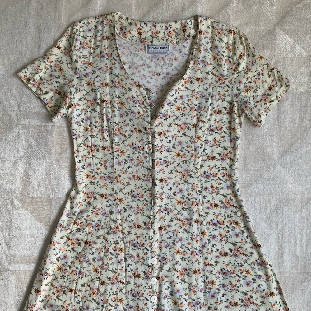 Vintage Button Up Floral Midi Dress